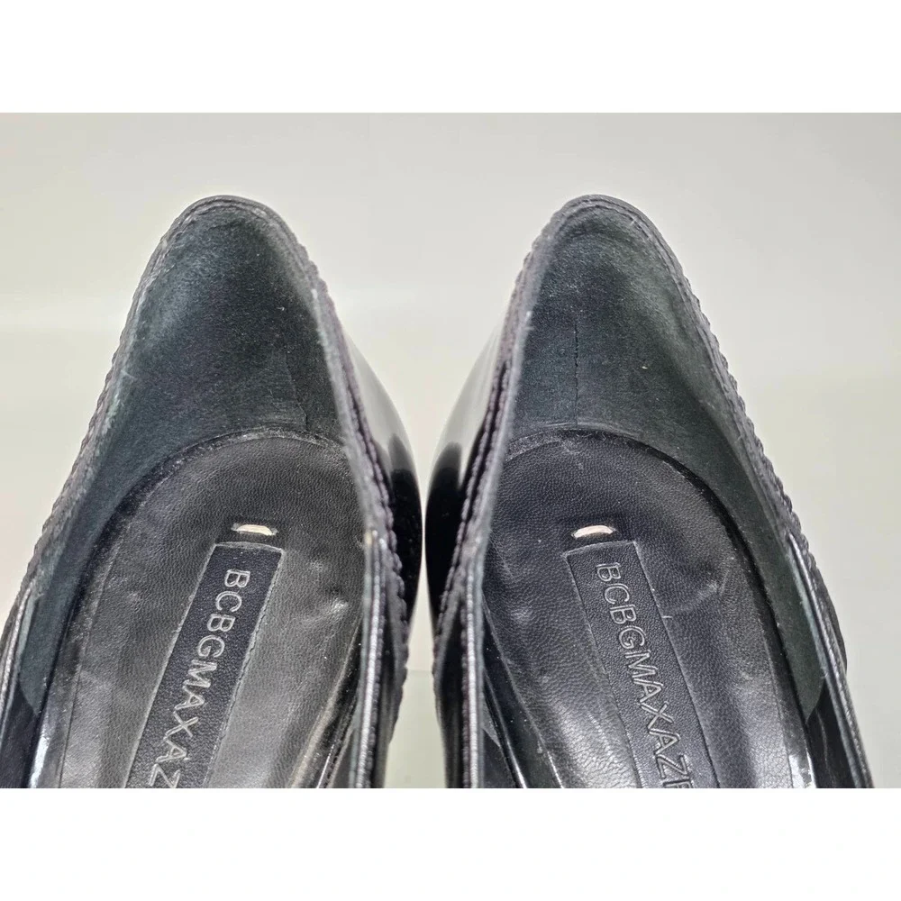 BCBGMAXAZRIA Women's Heels Size‎ 8.5 B EU 38.5 Black Leather Open Toe Shoes